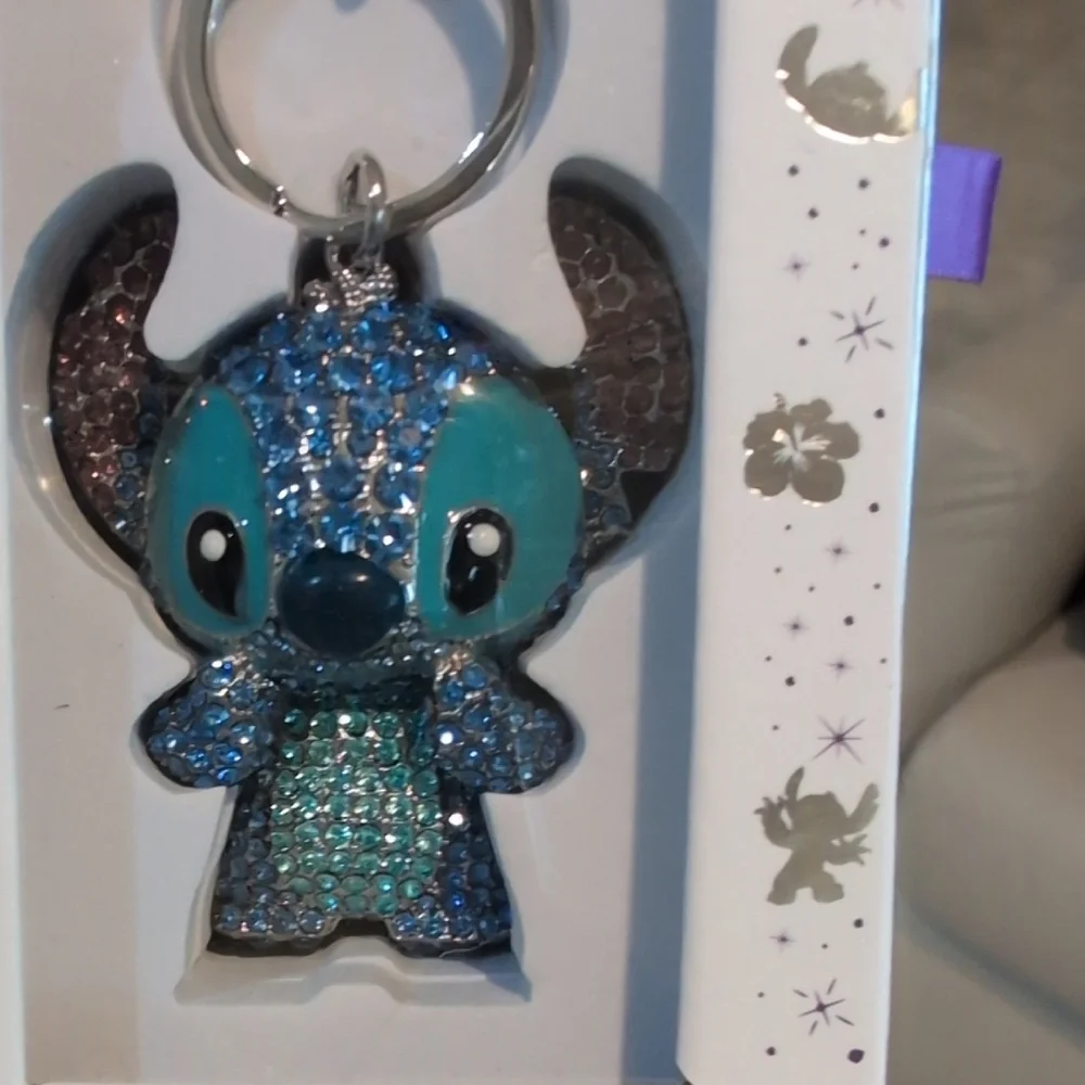 Disney Stitch Blue Glitter Keychain